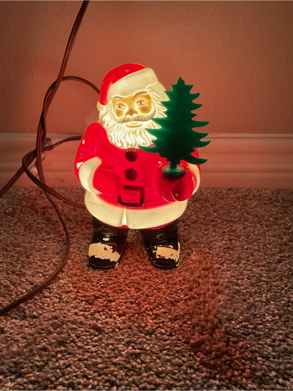 Vintage Royal Electric Santa Light.  1950s era. Good condition for its age.